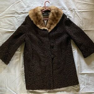 BROWN REAL FUR COAT